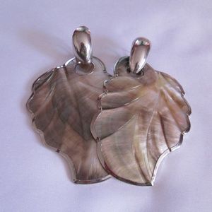 MOTHER OF PEARL LEAF EARRINGS